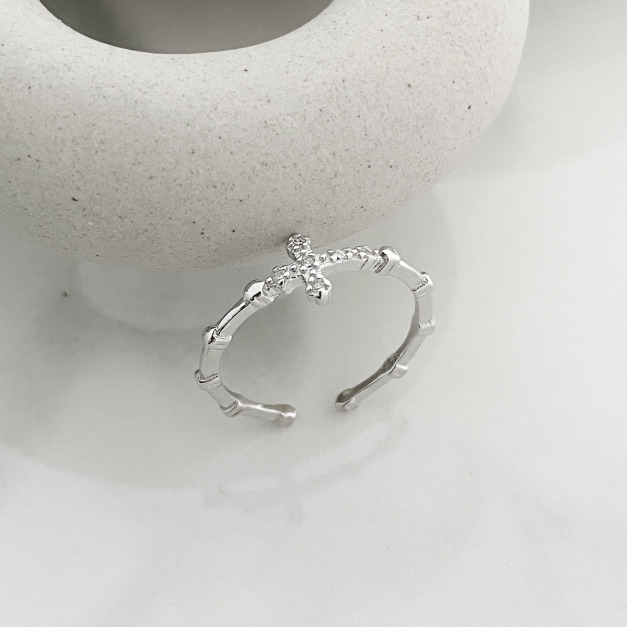 十字架鑽 ‧ 純銀戒指