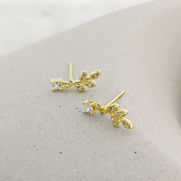 微美金葉 ‧ 純銀耳環