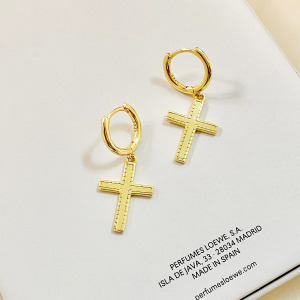 征服十字架圈 ‧ 純銀耳環