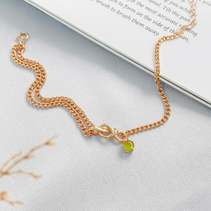 天然石│幸運結橄欖石 ‧ 純銀手鍊