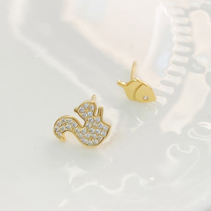 松鼠橡果 ‧ 純銀耳環