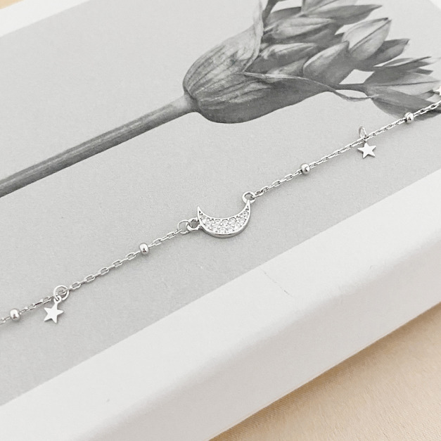 氣質月亮 ‧ 純銀腳鍊