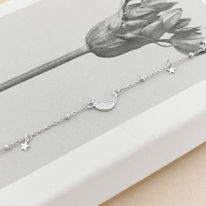 氣質月亮 ‧ 純銀腳鍊