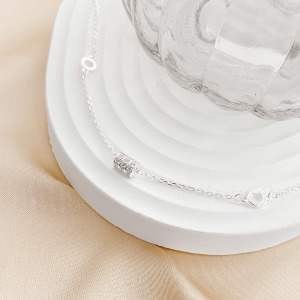 鑽圈圈 ‧ 純銀腳鍊