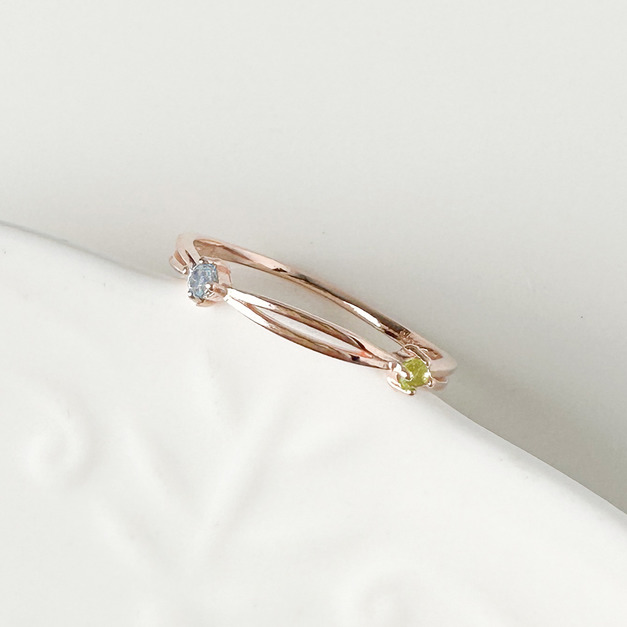 天然石│托帕石 ‧ 橄欖石│交織鏤空 ‧ 純銀戒指