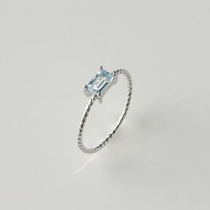 天然石│長方托帕石 ‧ 純銀戒指