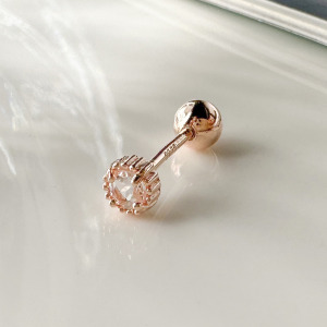 天然石│白水晶幸福輪廓 ‧ 純銀耳環 (單支)