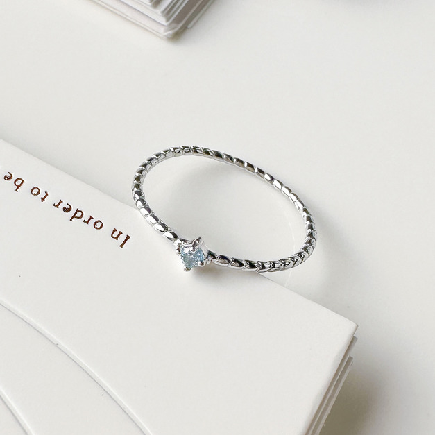 天然石│托帕石幸福路徑尾戒 ‧ 純銀戒指