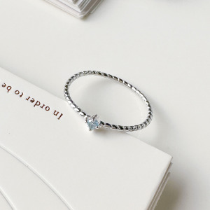 天然石│托帕石幸福路徑尾戒 ‧ 純銀戒指