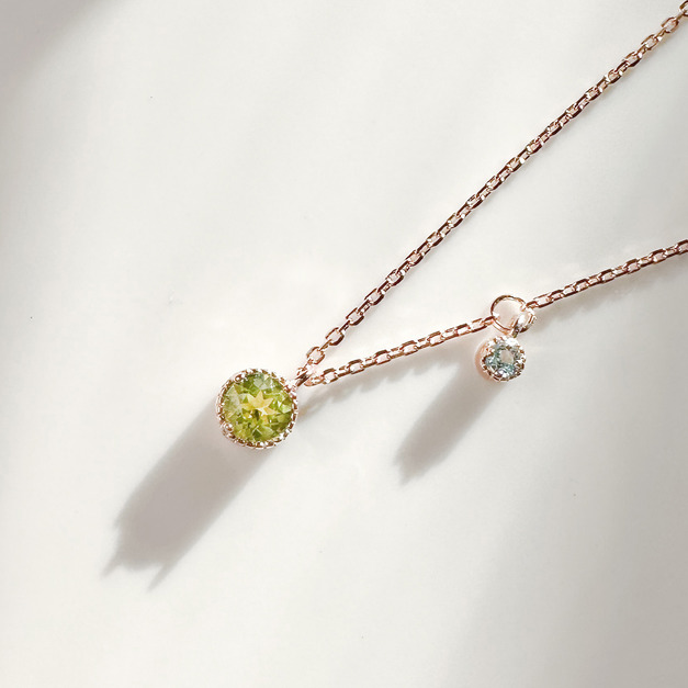 天然石│橄欖石 ‧ 托帕石│幸福輪廓 ‧ 純銀項鍊