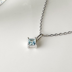 天然石│方鑽托帕石 ‧ 純銀項鍊