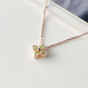 天然石│微光花語橄欖石 ‧ 純銀項鍊