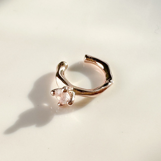 天然石│拉長石淬鍊耳骨夾 ‧ 純銀耳環 (單支)