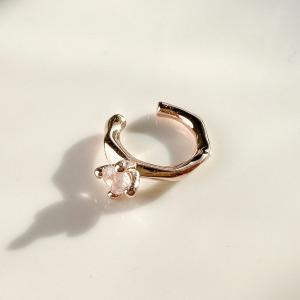 天然石│拉長石淬鍊耳骨夾 ‧ 純銀耳環 (單支)