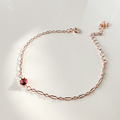 天然石│記憶時光石榴石 ‧ 純銀手鍊