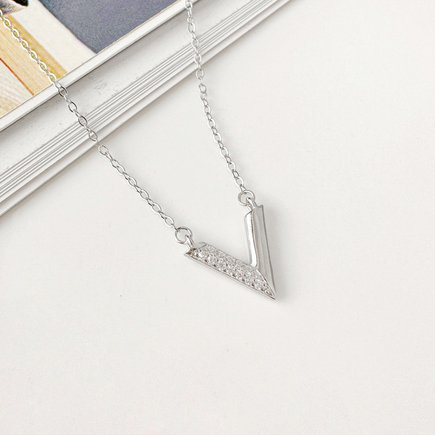 V字小鑽 ‧ 純銀項鍊(銀)