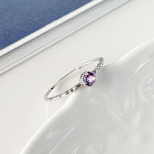 天然石│圓舞曲紫水晶 ‧ 純銀戒指