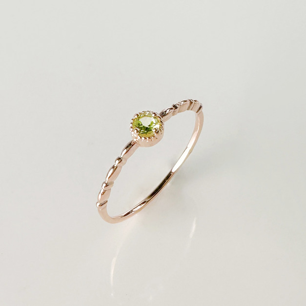 天然石│圓舞曲橄欖石 ‧ 純銀戒指