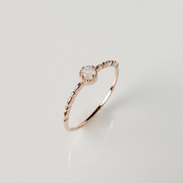 天然石│圓舞曲拉長石 ‧ 純銀戒指