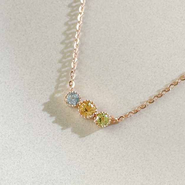 天然石│托帕石 ‧ 黃水晶 ‧ 橄欖石│永恆的約定 ‧ 純銀項鍊