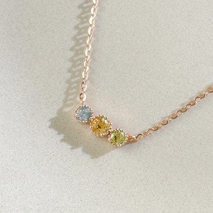 天然石│托帕石 ‧ 黃水晶 ‧ 橄欖石│永恆的約定 ‧ 純銀項鍊