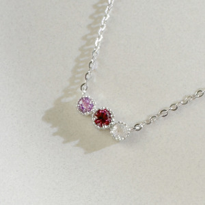 天然石│紫水晶 ‧ 石榴石 ‧ 粉水晶│永恆的約定 ‧ 純銀項鍊