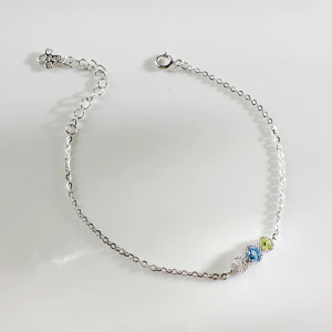 天然石│白水晶 ‧ 托帕石 ‧ 橄欖石│永恆的約定 ‧ 純銀手鍊