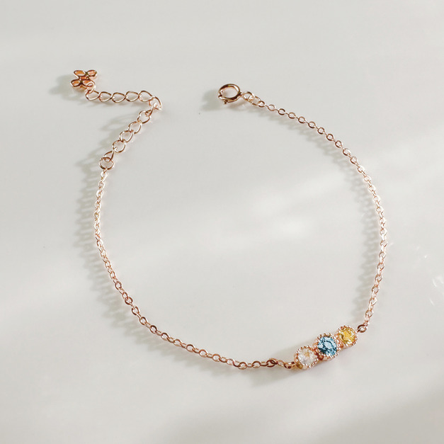 天然石│拉長石 ‧ 托帕石 ‧ 黃水晶│永恆的約定 ‧ 純銀手鍊