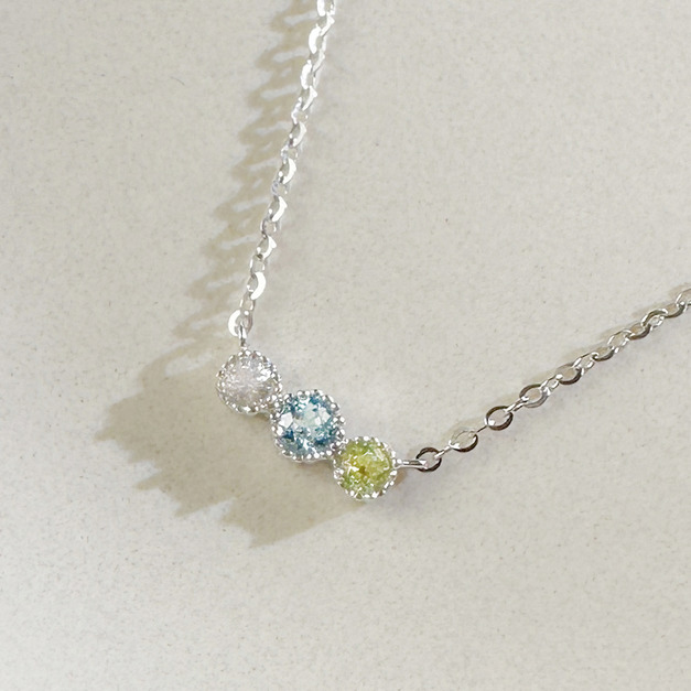 天然石│白水晶 ‧ 托帕石 ‧ 橄欖石│永恆的約定 ‧ 純銀項鍊