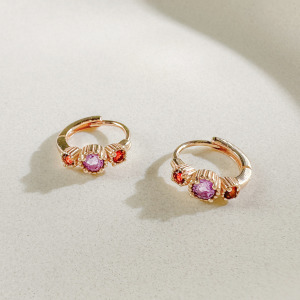 天然石│紫水晶 ‧ 石榴石│美好時光 ‧ 純銀耳環