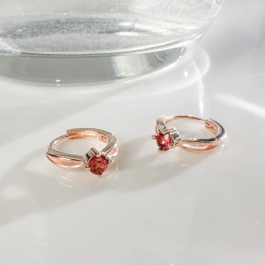 天然石│交織美好石榴石 ‧ 純銀耳環