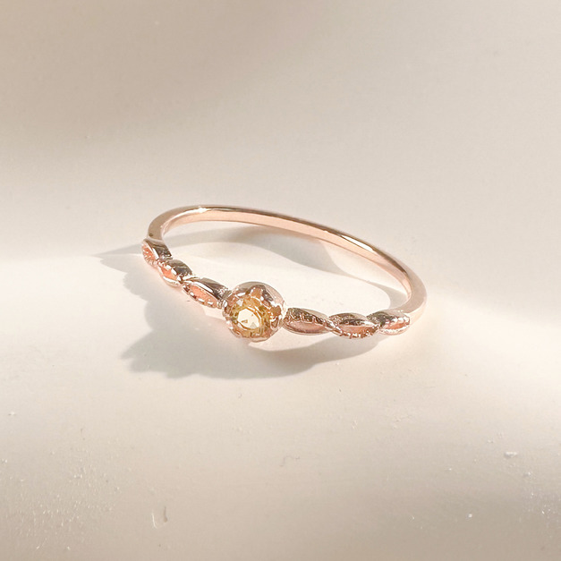 天然石│美好時光黃水晶 ‧ 純銀戒指