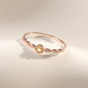 天然石│美好時光黃水晶 ‧ 純銀戒指