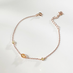 天然石│黃水晶 ‧ 橄欖石│慢慢時光 ‧ 純銀手鍊