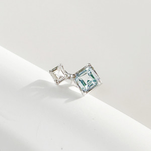 天然石│白水晶 ‧ 托帕石│璀璨時光 ‧ 純銀耳環 (單支)