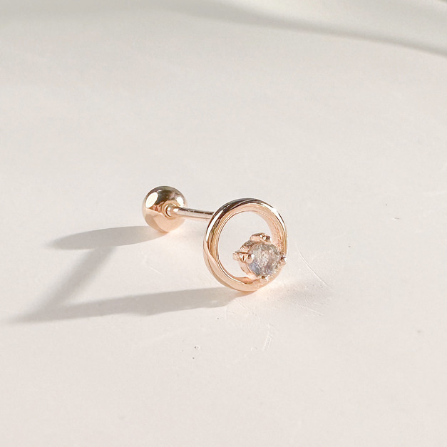 天然石│圓舞曲拉長石 ‧ 純銀耳環 (單支)