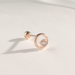 天然石│圓舞曲拉長石 ‧ 純銀耳環 (單支)