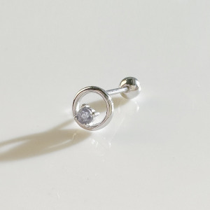 天然石│圓舞曲堇青石 ‧ 純銀耳環 (單支)