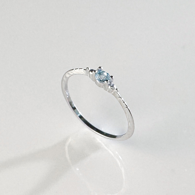 天然石│托帕石慢慢時光尾戒 ‧ 純銀戒指