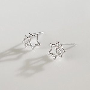 交錯小星 ‧ 純銀耳環