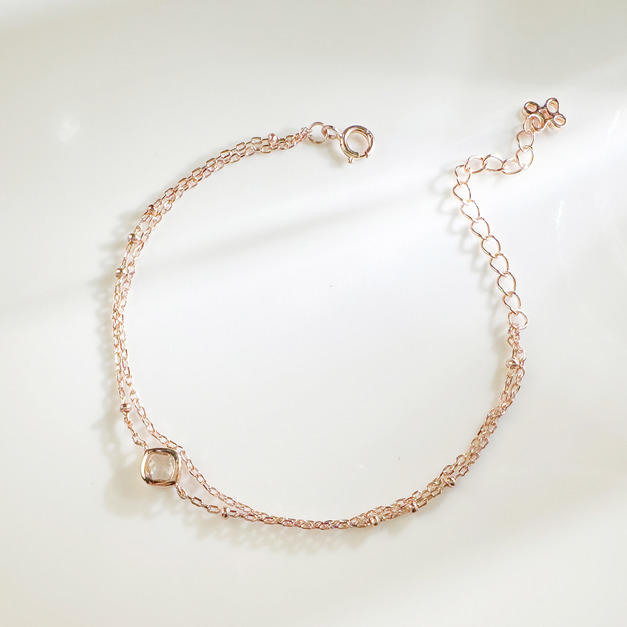 天然石│白水晶眷戀 ‧ 純銀手鍊