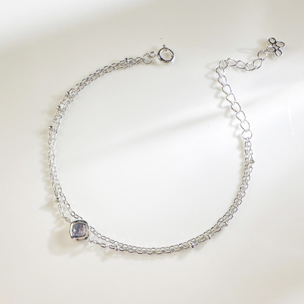 天然石│堇青石眷戀 ‧ 純銀手鍊