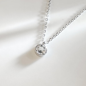 天然石│白水晶璀璨時光 ‧ 純銀項鍊