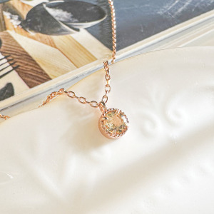 天然石│黃水晶璀璨時光 ‧ 純銀項鍊