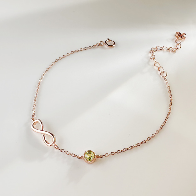 天然石│橄欖石無限美好 ‧ 純銀手鍊