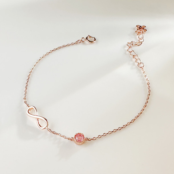 天然石│粉碧璽無限美好 ‧ 純銀手鍊