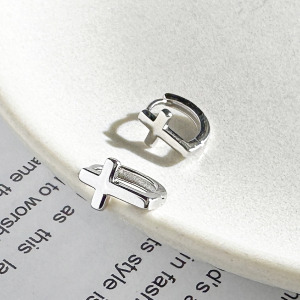 十字架圈 ‧ 純銀耳環