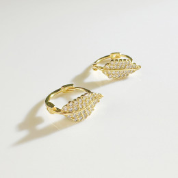 羽毛鑽圈 ‧ 純銀耳環