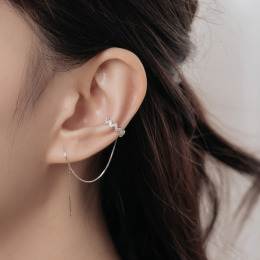 耳線波浪鑽 ‧ 純銀耳環