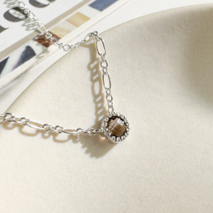 天然石│茶水晶年輪說 ‧ 純銀項鍊